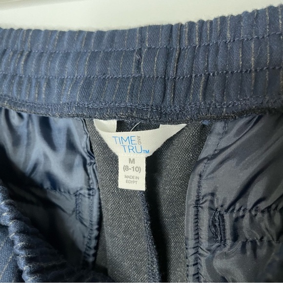 Time And Tru Pull On Navy Blue Pinstripe High Rise Knit Pants Size Medium 8-10 - Picture 11 of 16